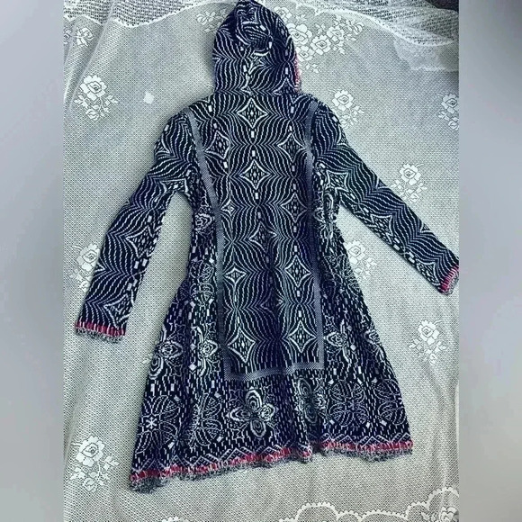 Boho Wool Blend Hooded Tassel Cardigan - Picture 5 of 6